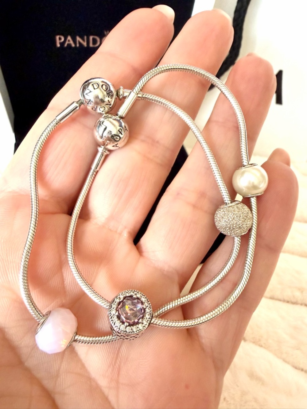 RARE❗️ Retired PANDORA ESSENCE Set of 2 Bracelets & 4 Charms